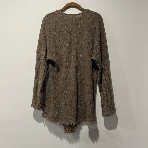 XCVI Cardigan Women’s Medium Green Draped Distressed‎ Boho Grunge Jacket - Picture 2 of 7